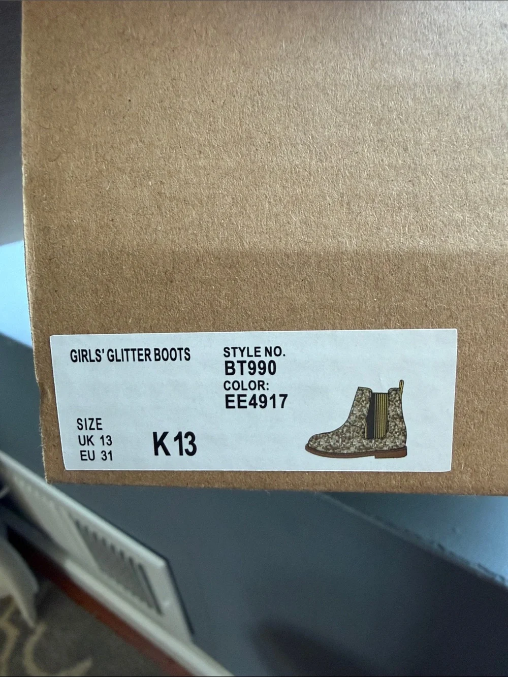 Jcrew Crewcuts Kids size 13 Glitter Chelsea Boots - Gold